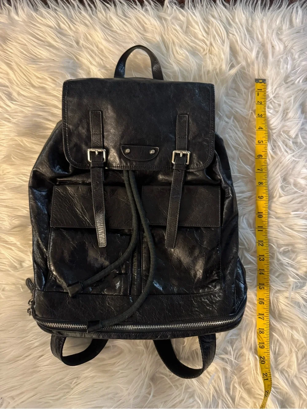 Balenciaga Black Leather Backpack